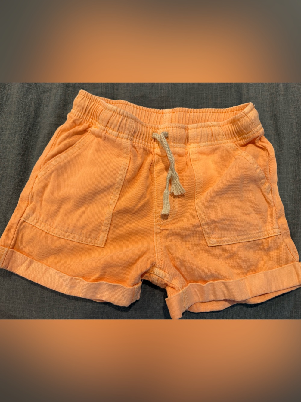 Cat & Jack Peach-Orange Drawstring Kids Shorts